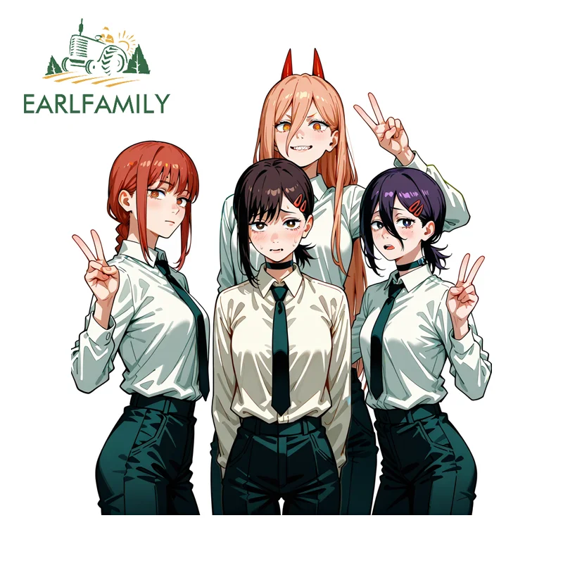 EARLFAMILY Multiple Girls Reze Makima Car Stickers Popular Anime Theme Decal  Custom Printing Vinyl Fashion Occlusion Scratch
