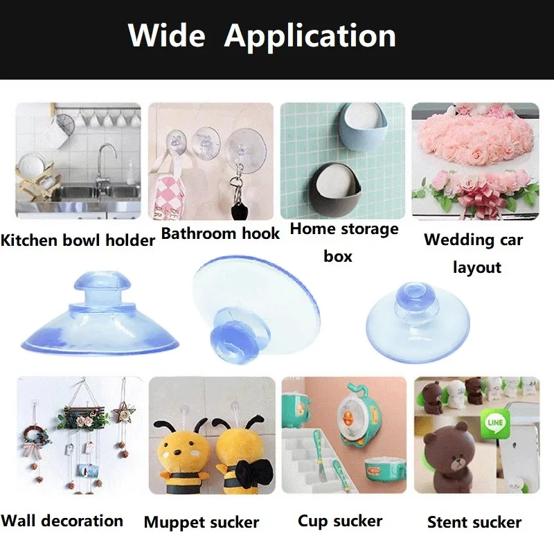 60mm Suction Cups Mushroom Head Sucker Pad Vacuum Glass Sucker for Festivals Decoration Bathroom Kitchen Car Bird Feeder(5PCS)