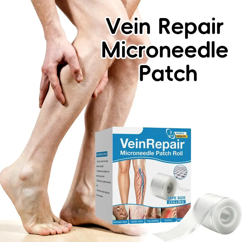 Vein Repair Microneedle Patch Roll, For Relieve Varicose Spider Veins,Premium Relieve Leg Swelling Care Tape for All Skin Types
