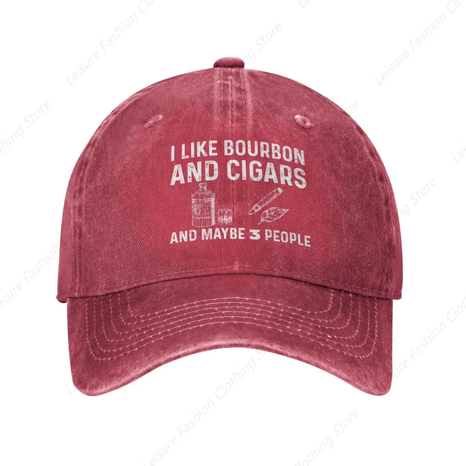 Funny Hat I Like Bourbon and Cigars and Maybe 3 People Cap Women Dad Caps Trendy Hats