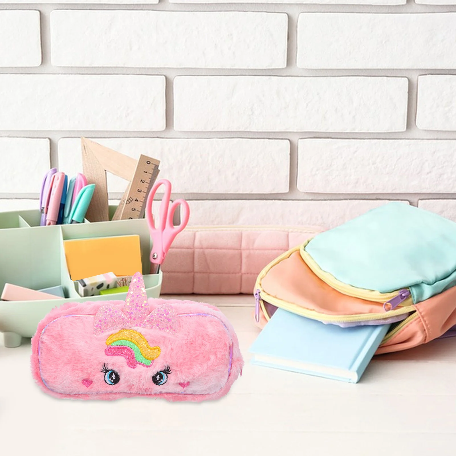 

2 Pcs Pencil Case Children Pouch Stationery Kawaii Desk Organizer Cute Bag Little Girl Accessories