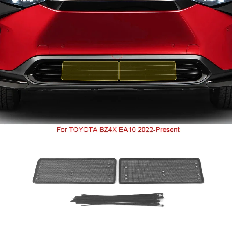 

2PCS Car Insect Screening Mesh Front Grille Insert Net Stainless Steel For Toyota BZ4X EA10 2022-2025 Auto Accessories