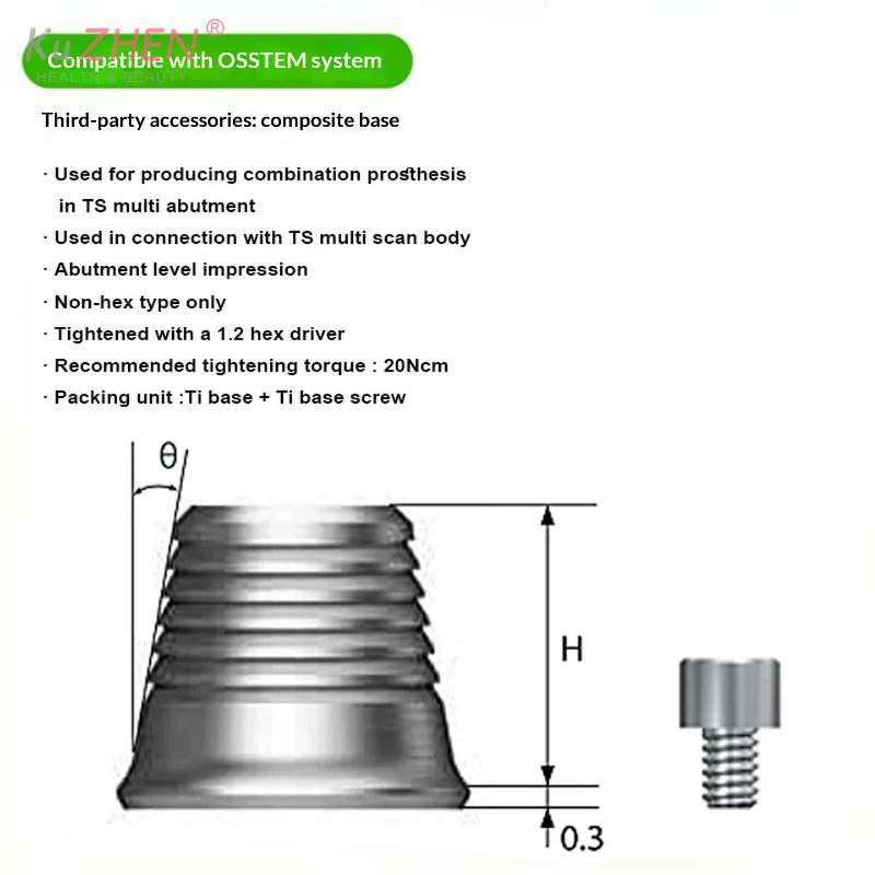Ti base + screw Titanium Dental Implant Multi Ti Base Osstem Compatibility Premium For Dental Clinic Restoration Work Supplies