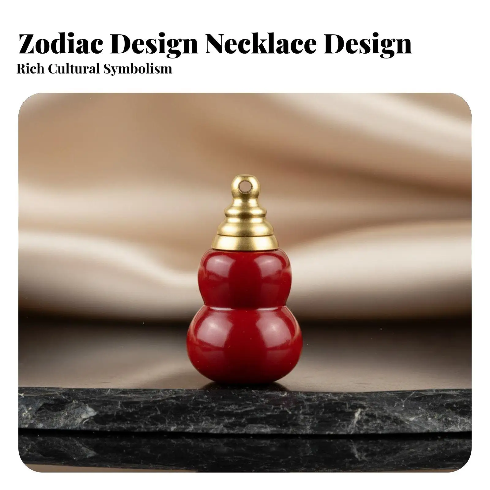 Gourd Pendant Openable Auspicious Locket Zodiac Amulet Jewelry Necklace for Luck and Positive Energy
