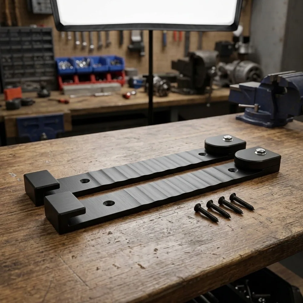 Guide Rail Storage System Track Saw Rail Organizer with Enhanced Stability Features Including Clamp Fixing and Non-Slip Base