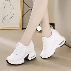 Platform Sneakers Women Genuine Leather Shoes Women Elevator Shoes Increase Within Wedges Sneakers For Women Casual Shoes Tenis