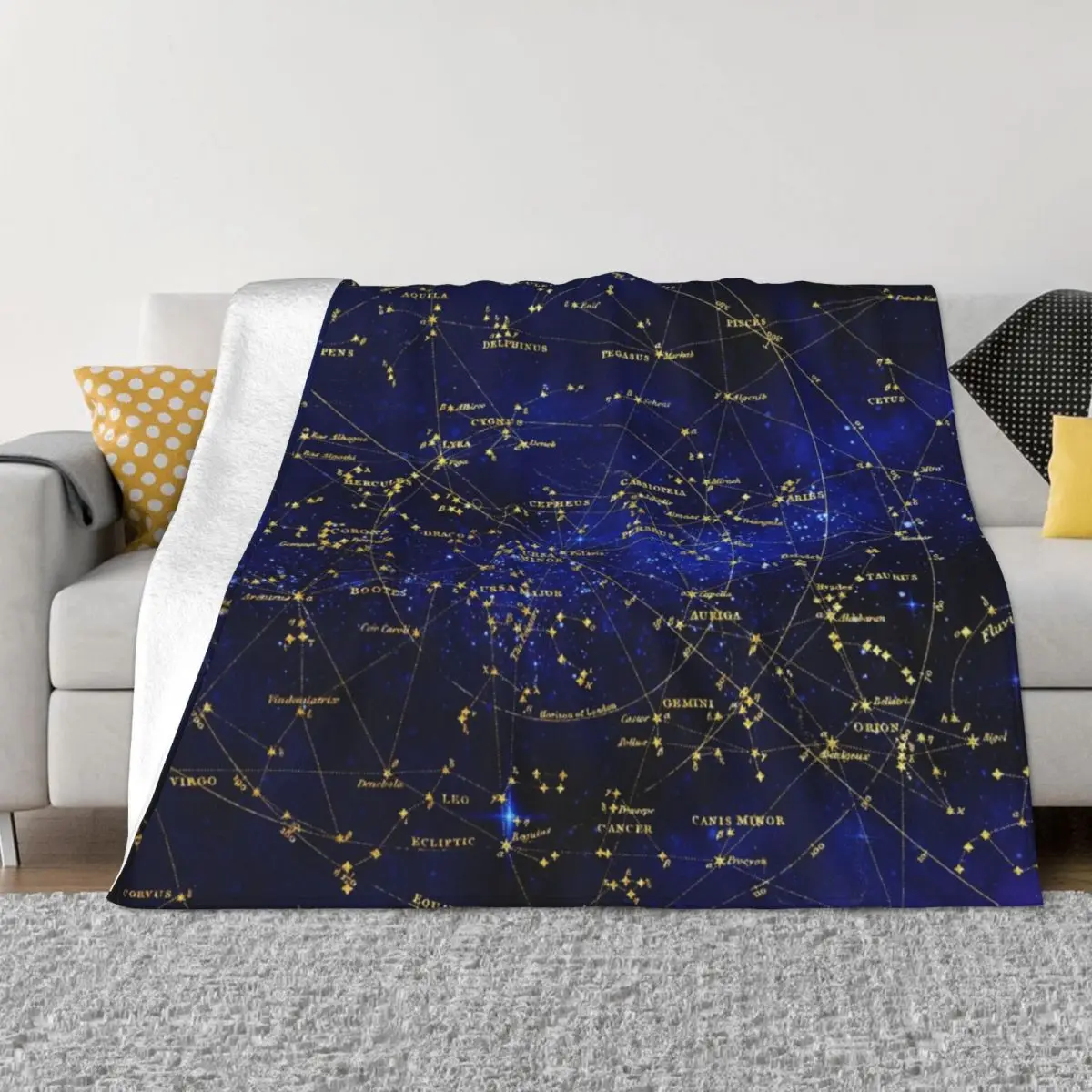 

Star map Throw Blanket Multi-Purpose Fluffy Shaggy Sofas Blankets