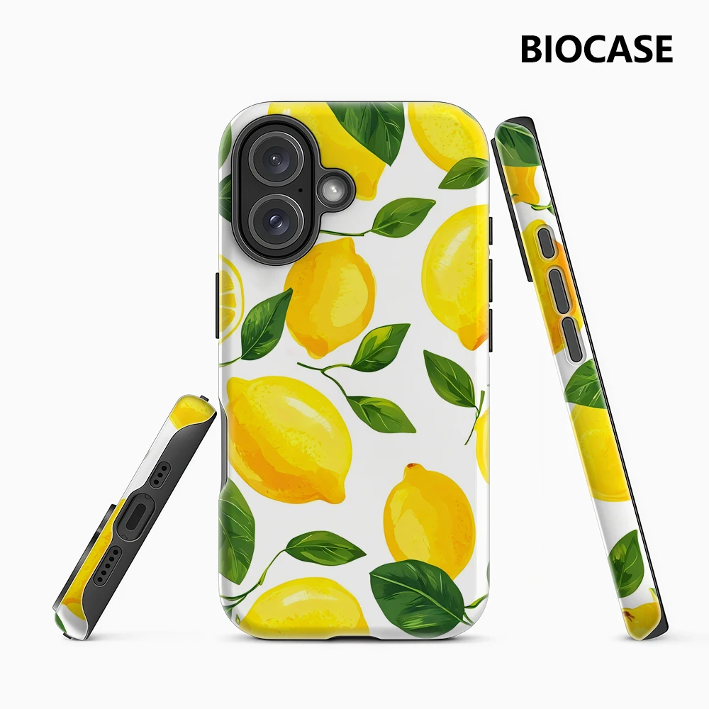 Capa Lemon Grove para Celular com Suporte Magnético para iPhone 17 16 15 14 13 Pro Max Plus, Capa Resistente de Camada Única ou Dupla