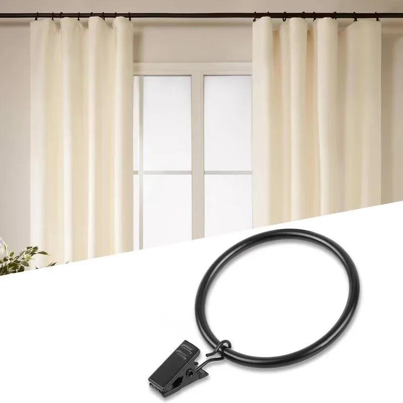 15 pcs 25mm Metal Curtain Hanger Rings with Easy Slide On Rod, ideal for Bathroom Shower Panels and Home Decoration Hanging