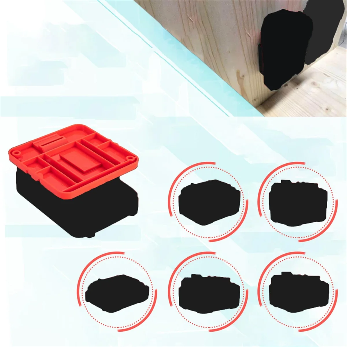 Y31A 배터리 홀더 -20v 배터리와 호환 가능, 20v 배터리 1.5Ah 2.0Ah용 나사 20개가 있는 벽 장착 홀더