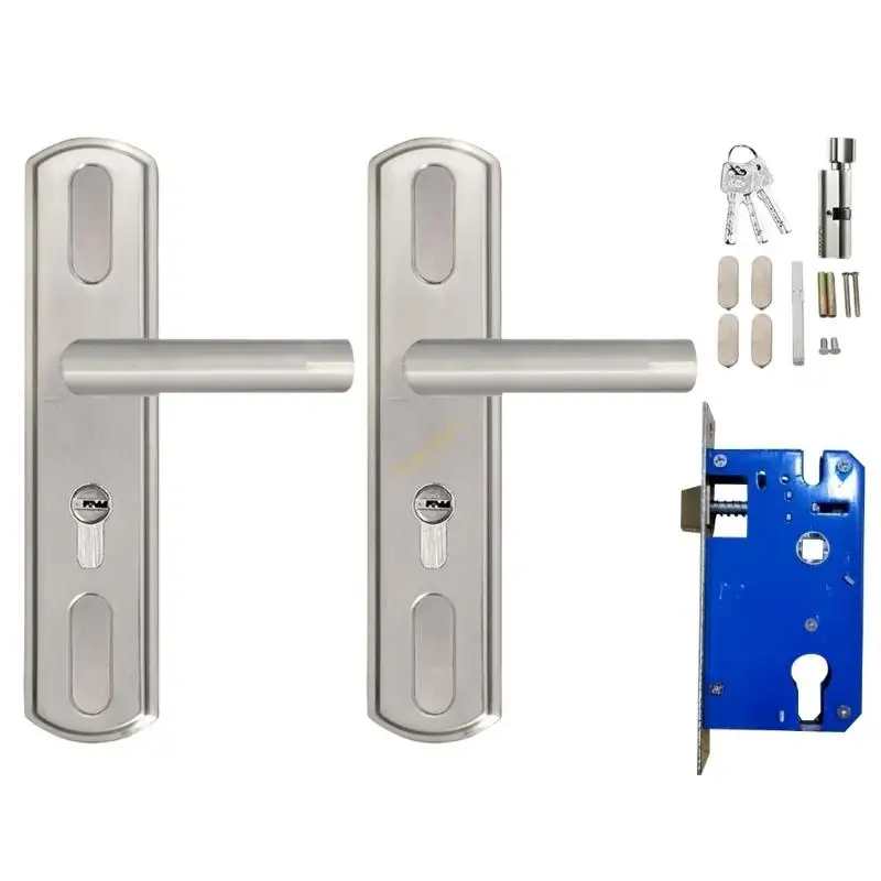 AntiTheft Door Lock Stainless Steel Room lock Entry Door Handle with Lock and Security Door Lever Handle Lock