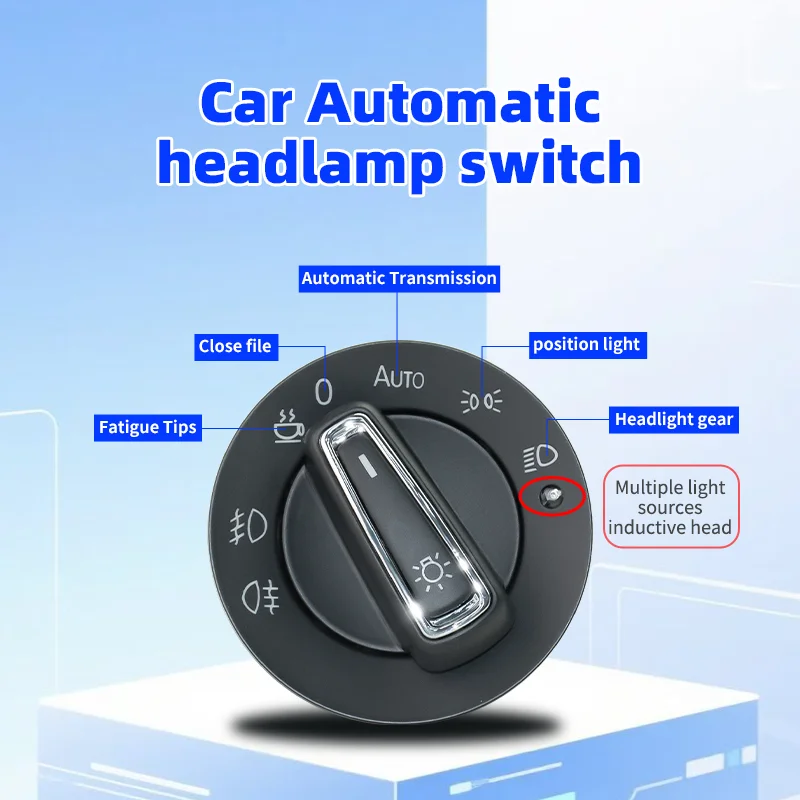 Auto Headlight Switch with Built-in Dusk Sensor for VW MK7 Polo Tiguan Passat Jetta. Select Model per Your Headlight Connector.