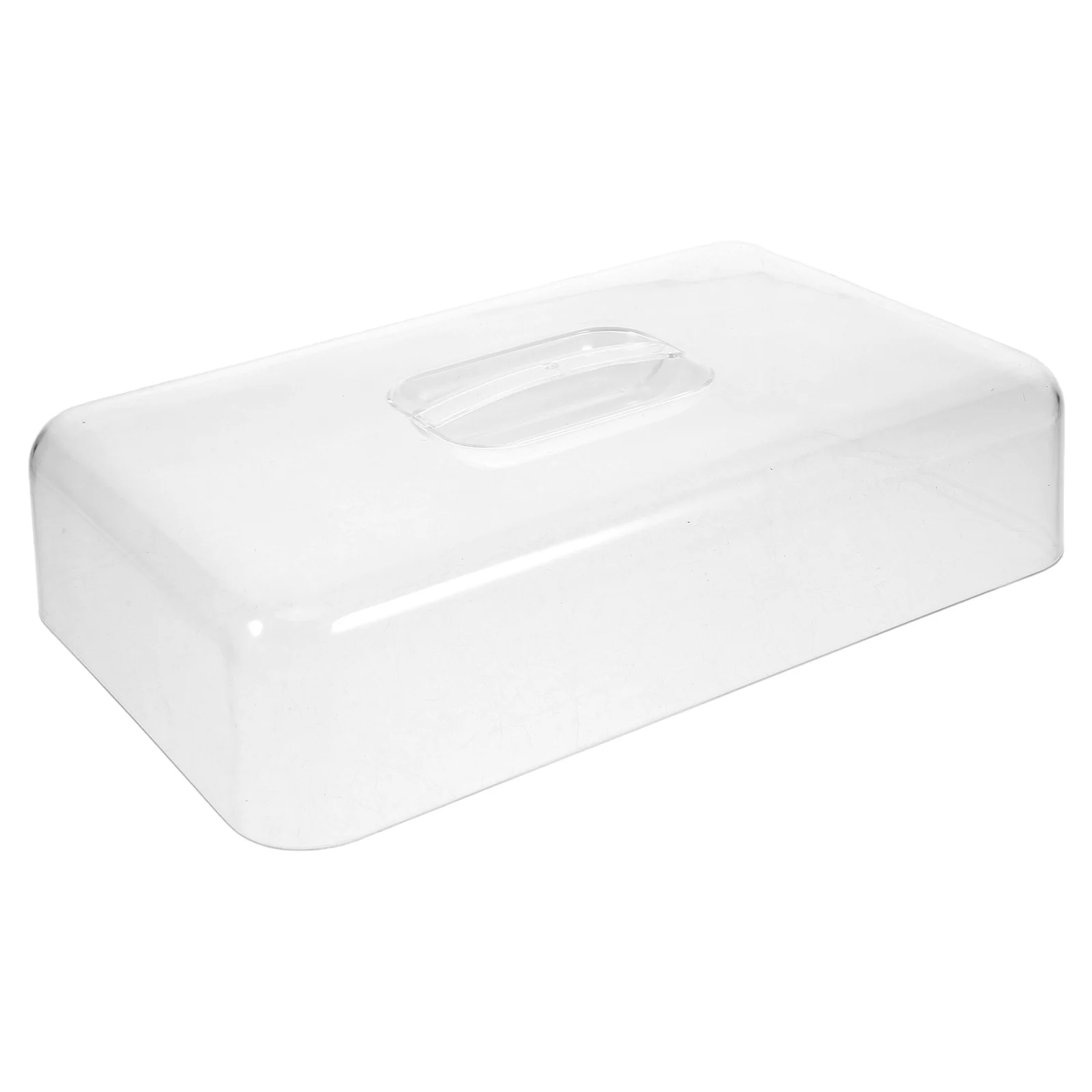 

Food Cover Rectangular Cake Carrier Square Breakfast Cheese Serving Tray Transparent Desktop with