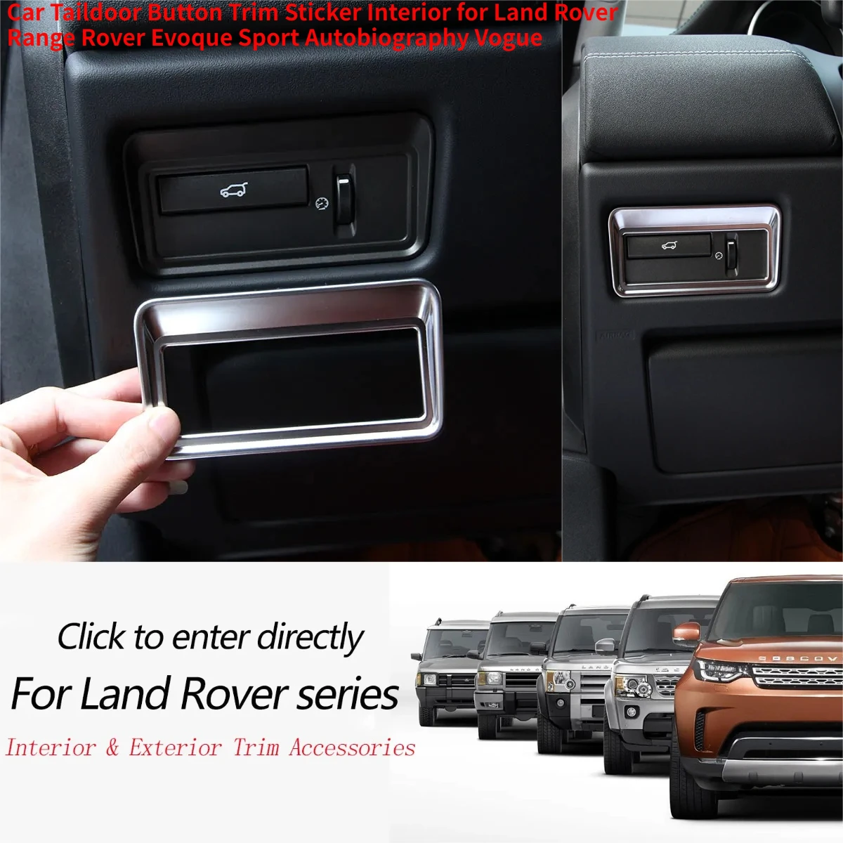 Autocollant de garniture de bouton de porte arrière de voiture, intérieur pour Land Rover Range Rover Evoque Sport autobiographie Vogue ABS Chrome, accessoires de voiture