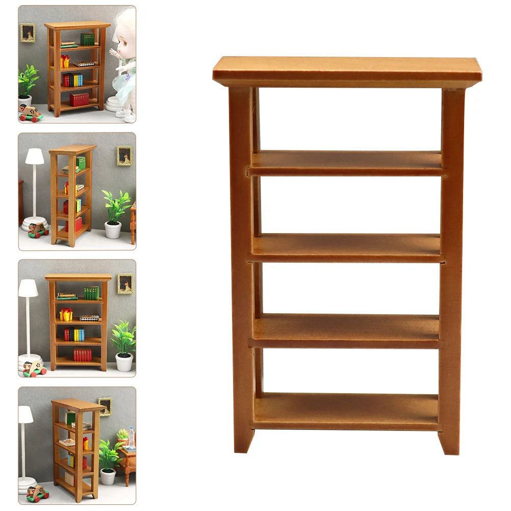 Simulation Frame Book Shelves Simple Wooden Tiny Bookshelf Desktop Adornment