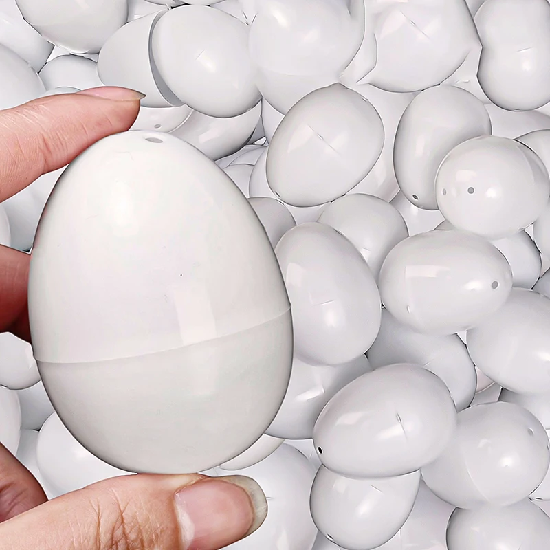 Lots Empty White Imitation Egg Plastic Storage Box Handmade DIY Graffiti Easter Egg Toys Children's Party Lottery Sales Toys