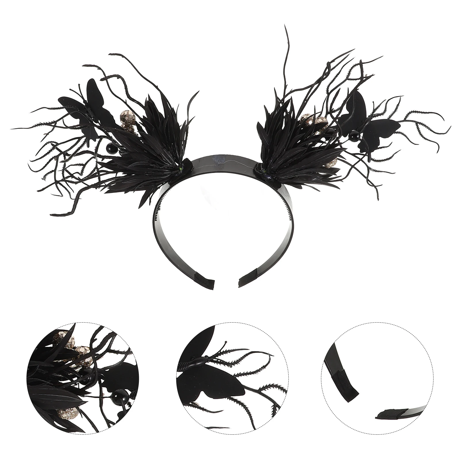 

Bat Shaped Halloween Headband Gothic Hair Accessories Lightweight Comfortable For Women Party Costume Antler Branch Crown