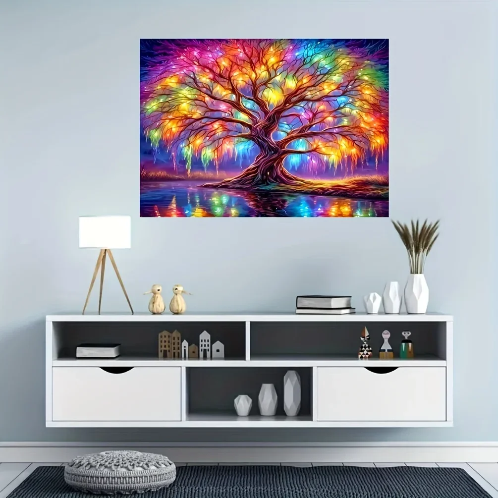 Baum des Lebens Holzpuzzle 1000/500/300 Teile Puzzle Anspruchsvolle Familienaktivität Bodenspiel für Spielzimmer Schlafzimmer Wohnzimmer