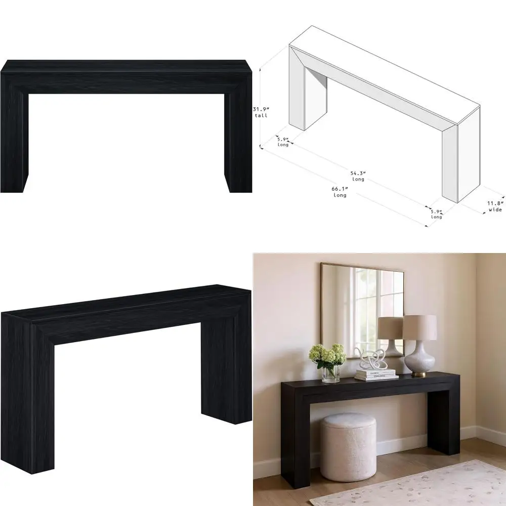 

66-дюймовый журнальный столик из массива дерева, состаренный методом шлифовки, идеально подходит для прихожих, коридоров и гостиных