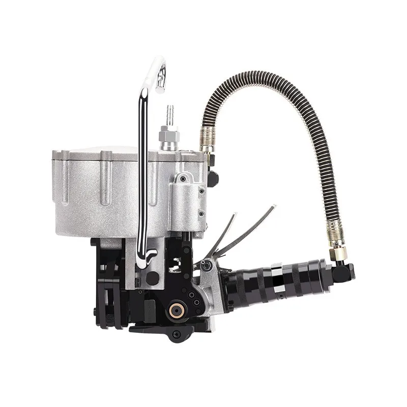 Pneumatic Steel Strapping Machine Integrated Metal Band Packaging Tool Automatic Tightening Lock Buckle Baling Bundling Sealer