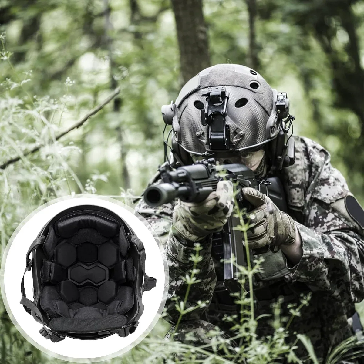 Tactical Wendy Fast MICH Helmet Protective Pads Memory Spongy Foam Pad Helmet Hanging System Suspension Lanyard Chin Strap