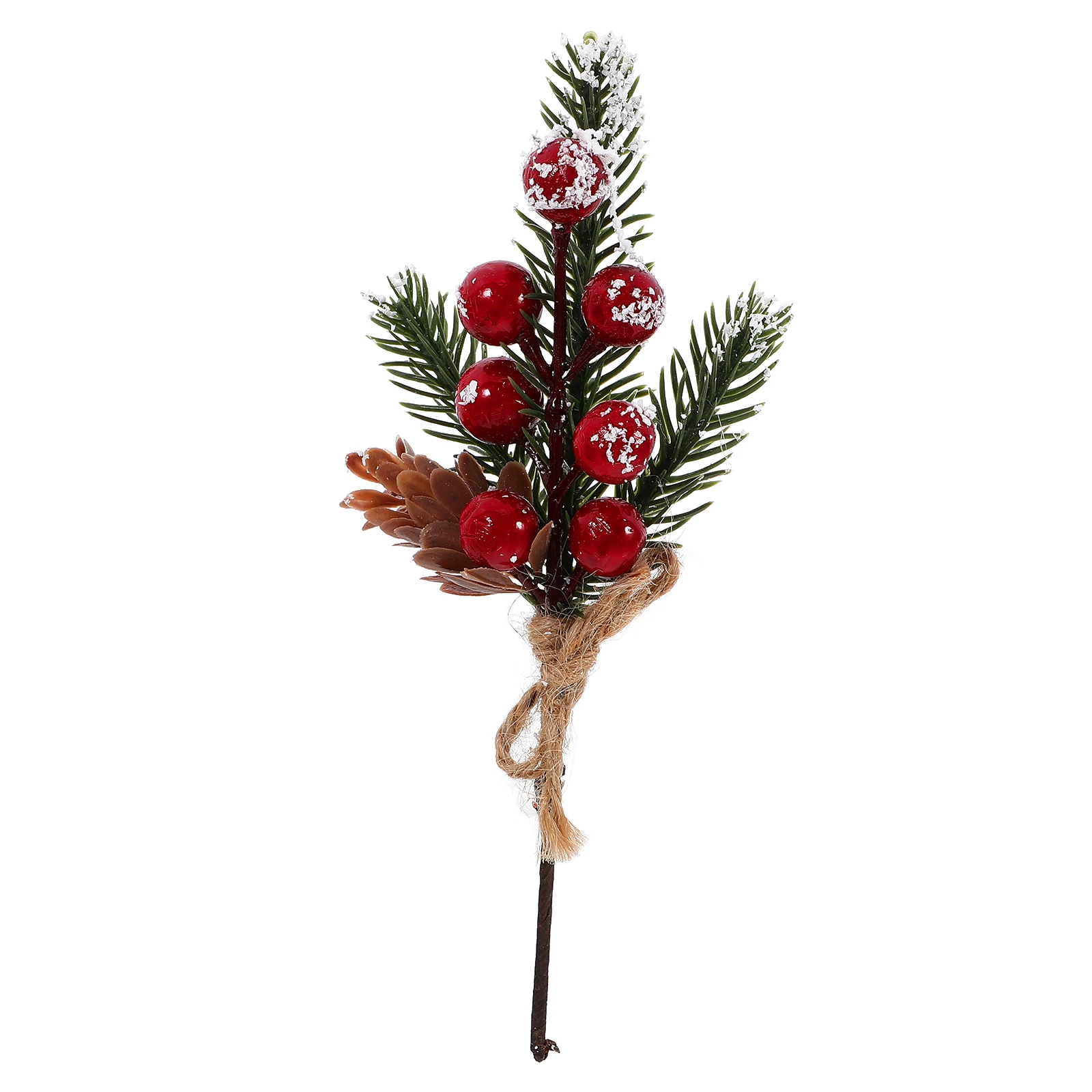 

Artificial Pine Cones Christmas Berry Stems Berries Picks Decoration Branches with Red Leaves Christmas Decoration Cone Picks