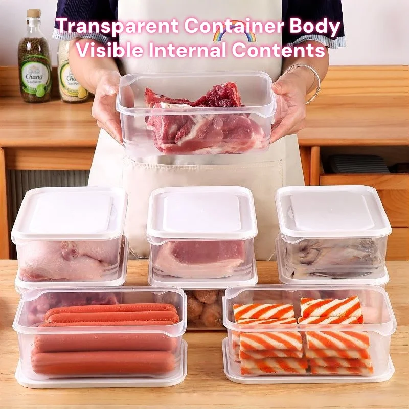 Refrigerator Storage Box Freezer Meat Food Preservation Boxes Household Kitchen Packaging Portioning Box Oven Heatable Container