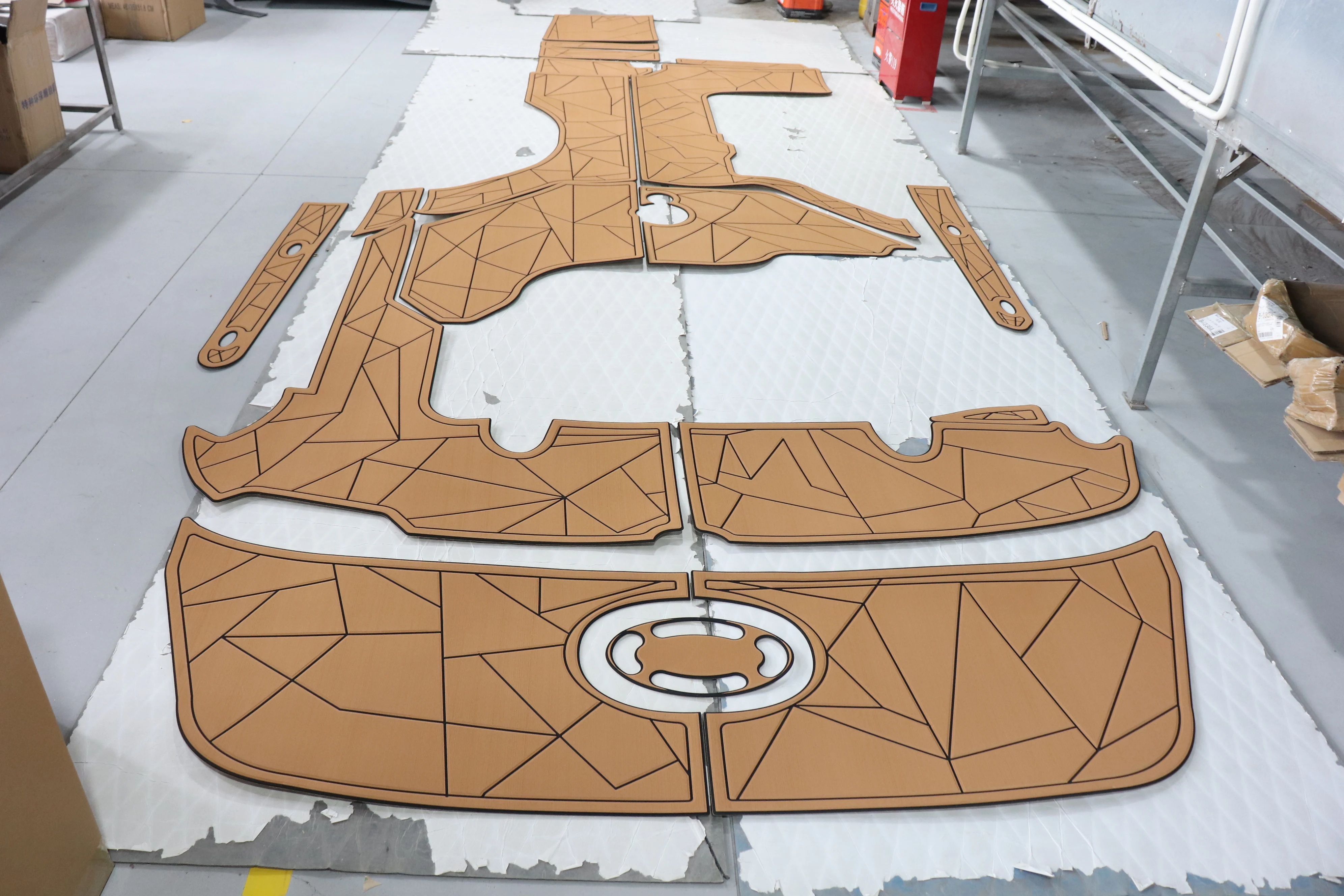 

KXKZREN Custom Boat Decking for 2007 Sea Ray Sundancer 260 EVA Foam Faux Teak Marine Mat Self Adhesive Yacht Flooring Sheet Pad