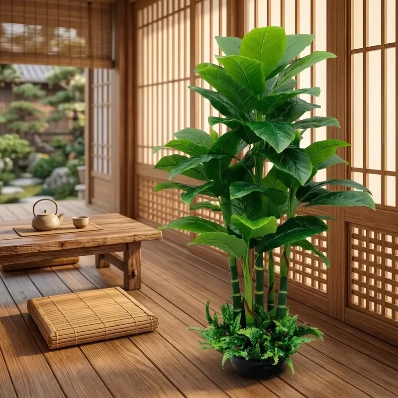 Artificial Potted Evergreen Plant Fake Greenery for Home Office Hotel Decor Indoor Desktop Decoration Christmas Holiday Gift