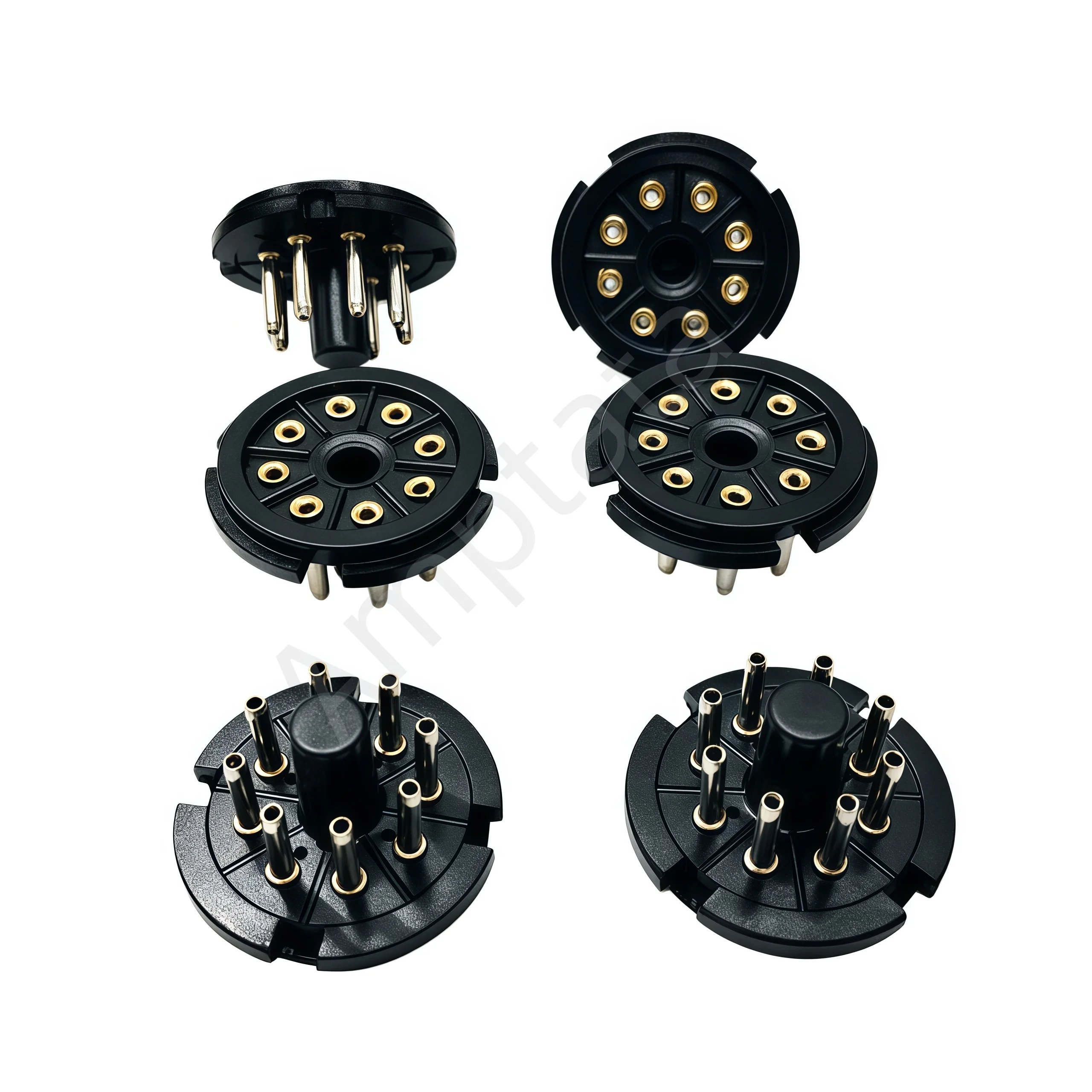 10 Pcs S8AEH 8-Pin Bakelite Tube Socket Gold/Tin Plated for KT88 KT66 EL34 6550 6SN7 6L6 5U4G Vacuum Audio Amp DIY PCB Mount