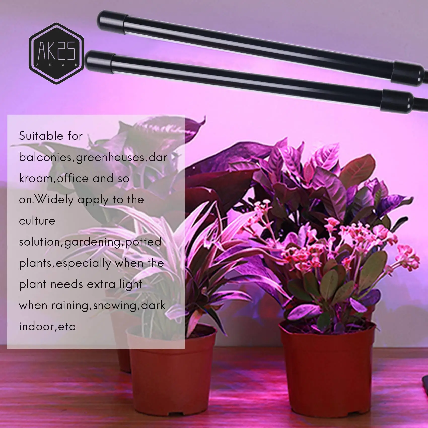 

AK25-USB LED Indoor Grow Light,40W Full Spectrum Phyto Lamps Sunlight White For Plants House Hydroponics Succulent Grow Box