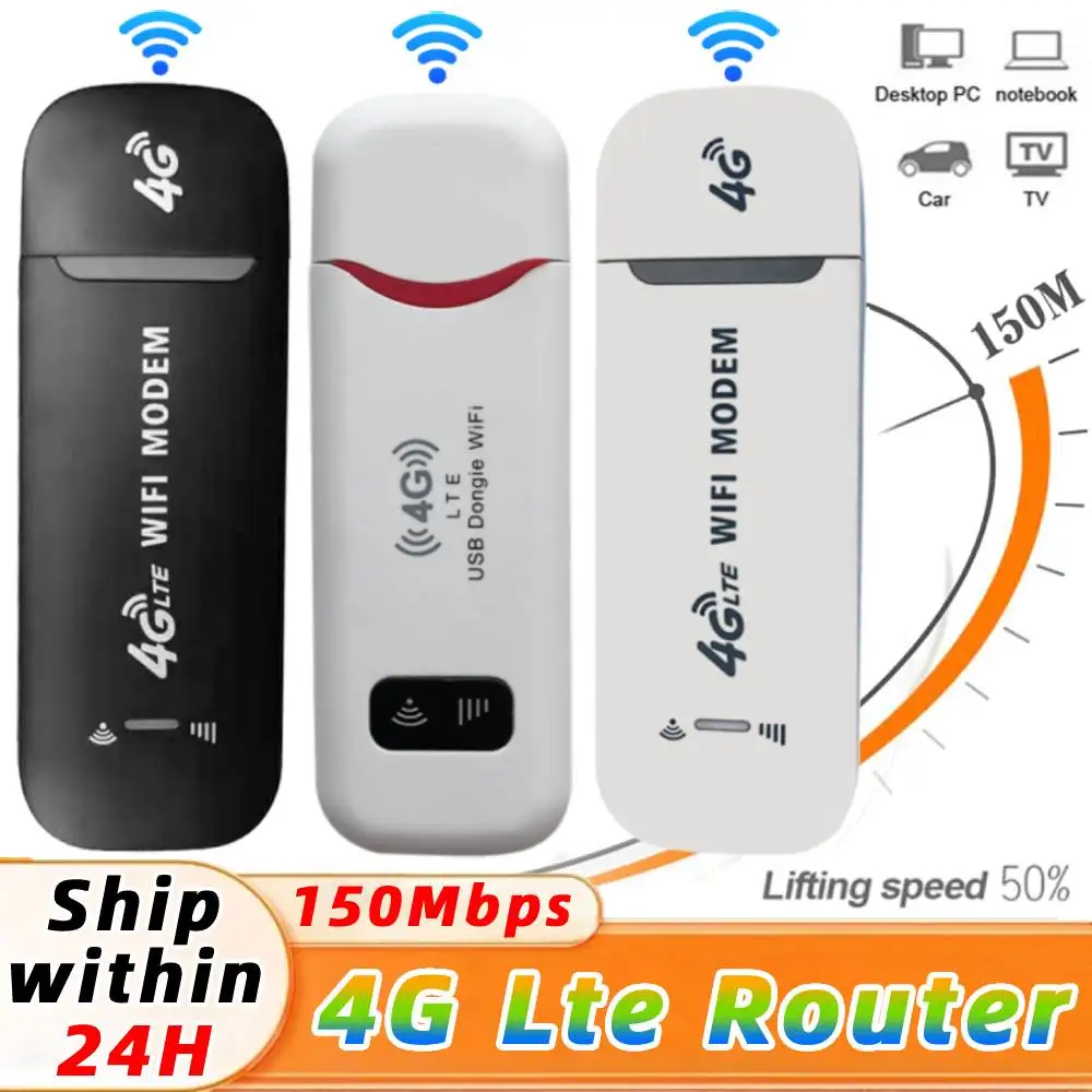 4G LTE Router 150Mbps USB Modem Stick Wireless WiFi Router Pocket Hotspot USB Dongle Mobile Broadband for Home Office