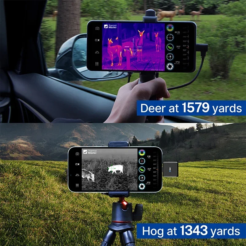 Thermal Imager for Hunting Deer 1579 Yards T2PRO Night Vision Monocular Scope for IPhone and Android Smartphone