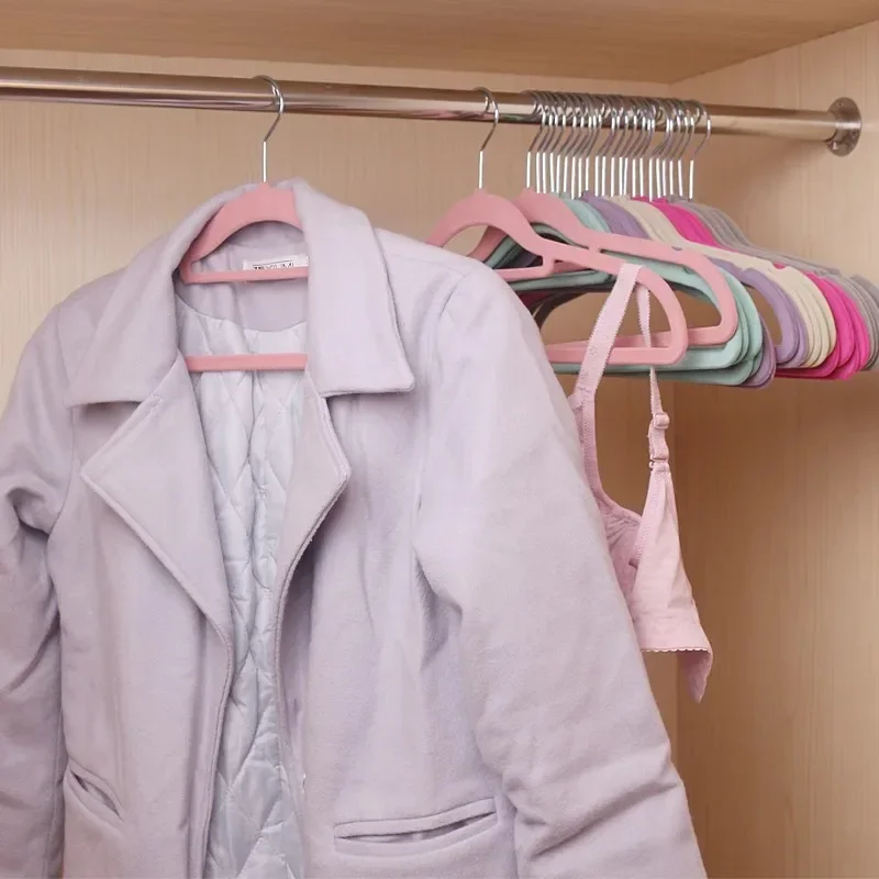 Clothes Coat Velvet Hangers Non Slip Luxury Flocked Trouser Skirt Storage Hook Hanger Closet Clothes Hangers for Adults