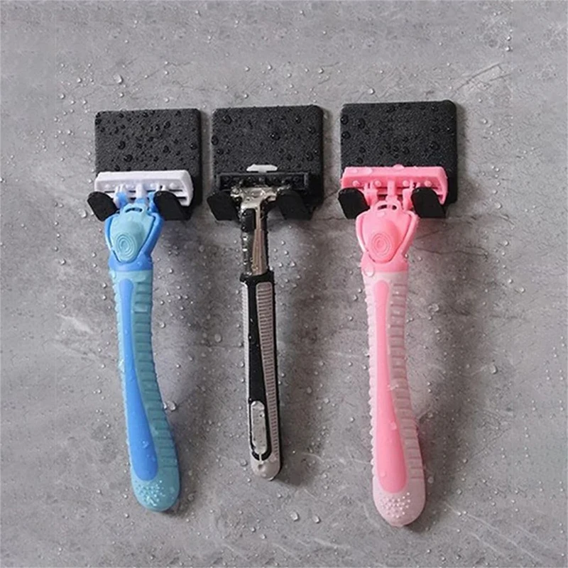 2/4/6/10Pcs Adhesive Razor Holder Wall Stainless Steel Men Shaver Holder Self-Adhesive Bathroom Container Storage Hook TXDJ02