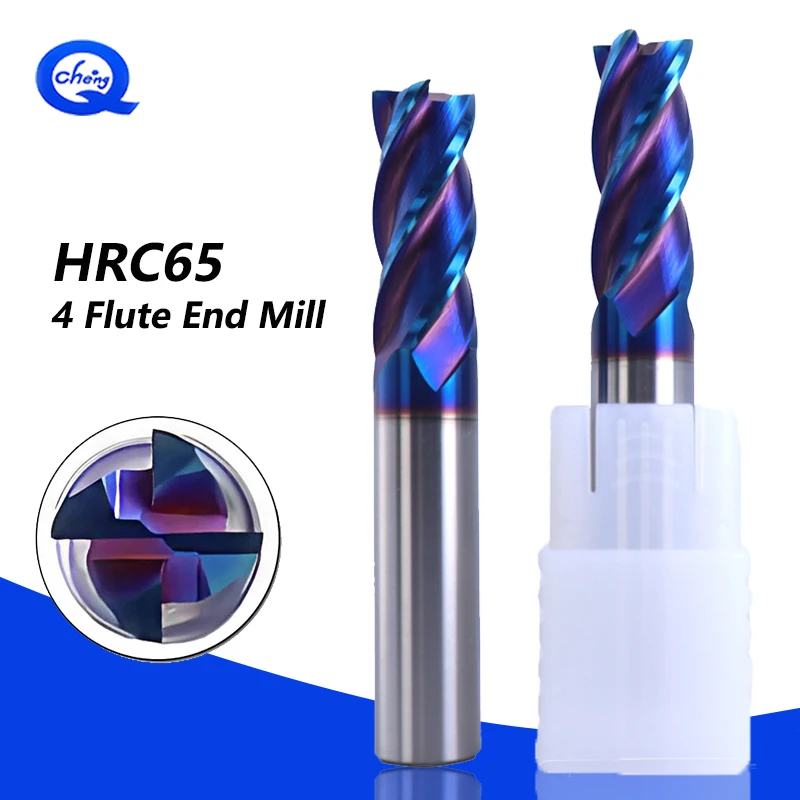 

HRC65 Rainbow Coating Carbide Endmill For Aluminum Stainless Steel CNC Router Cutters Trimmer Bits With Durable Titanium Tool