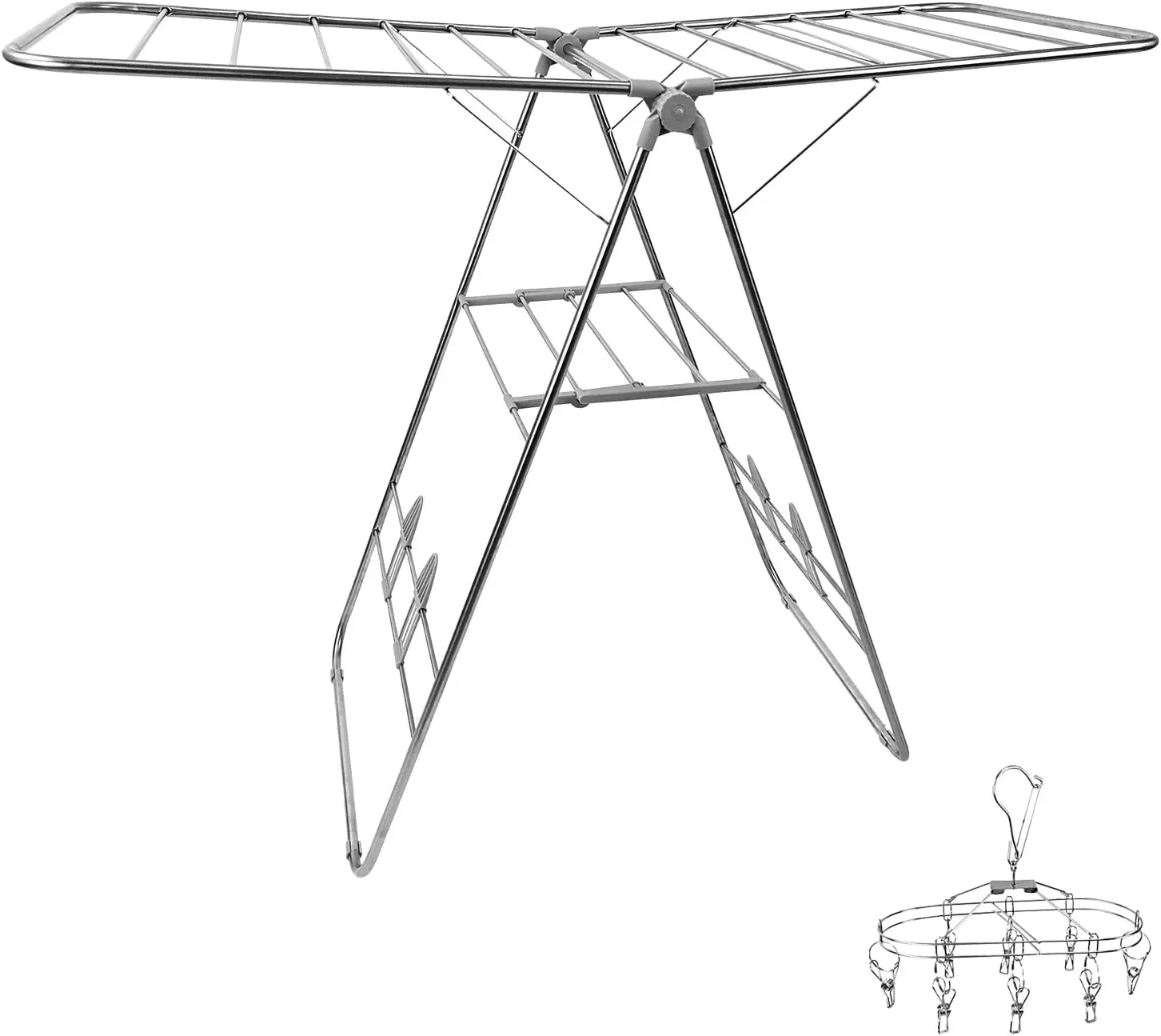 

Laundry Room Clothes RackWall Mounted Retractable Folding Clothes Hanger Drying Rack for Laundry Room Closet Storage Organizatio