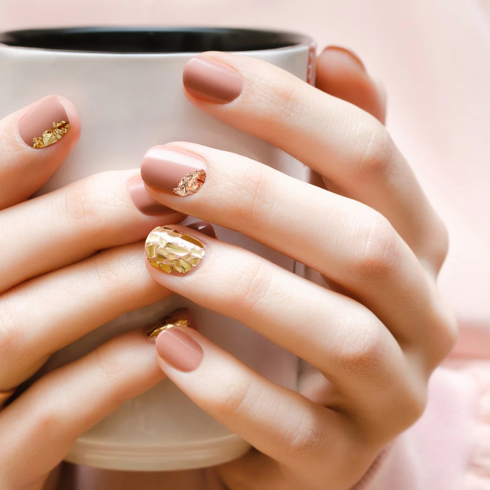 

1Set Safe Practical Nail Foil Patches Gold Foil Flake Sequin Glitter for Daily Festival Manicure Decor DIY Nail Art Supplies