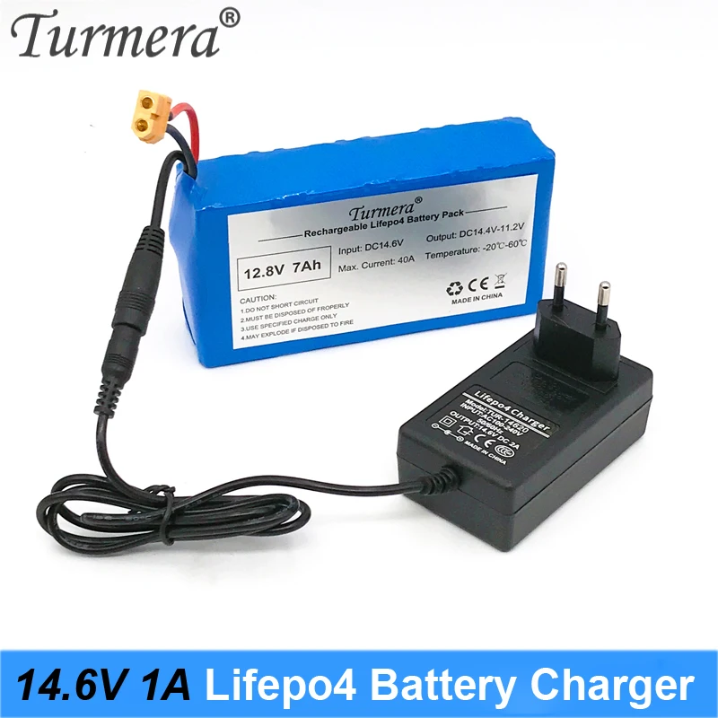 

Turmera 4S 14.6V 1A Lifepo4 Battery Charger DC 5.5*2.1mm for 4Series 12V 12.8V 14.4V 18650 32650 32700 33140 Lifepo4 Battery Use