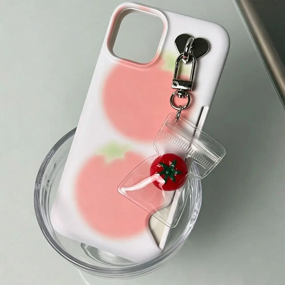 New Plastic Tomato Phone Charm Carabiner Button Fruit Theme Fruit Pendant Backpack Charm Phone Accessories