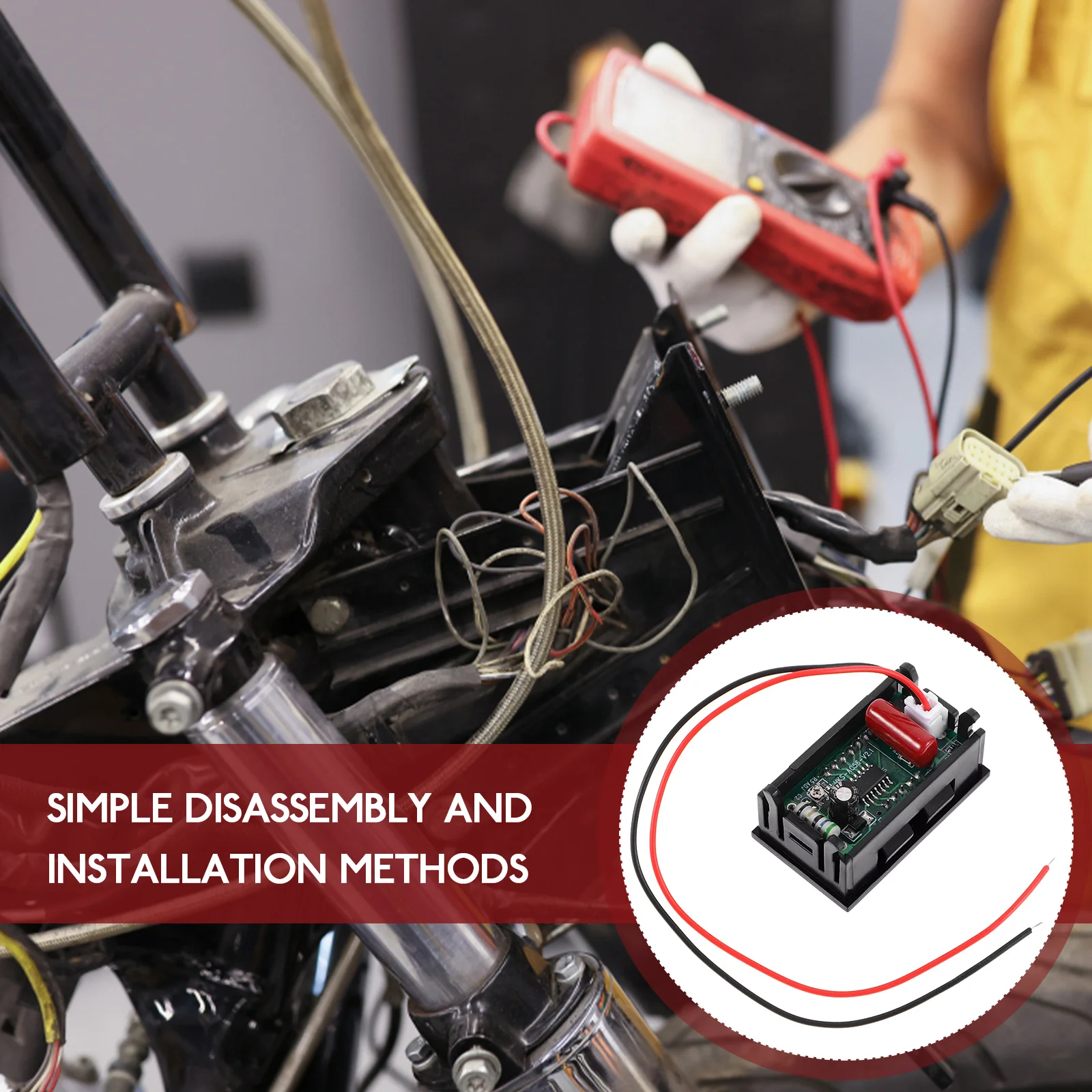 

Voltage Meter Head 25-500V LED Mini 2-Wire Voltmeter Gauge Dashboard Instrument Panel Motorcycle Voltage