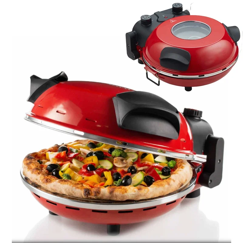 

-Fast Funcooking Electric Pizza Maker With 12" Ceramic Stone Baking Wood Fired Pizza Maker Machine Electric Pizza Oven