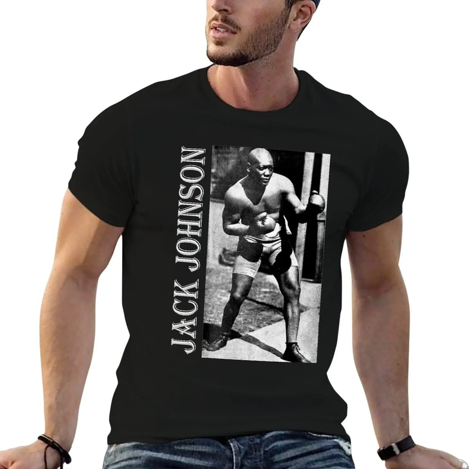 

Jack Johnson boxer.African American. Black History. T-Shirt t shirt man casual t shirt for man T-Shirt
