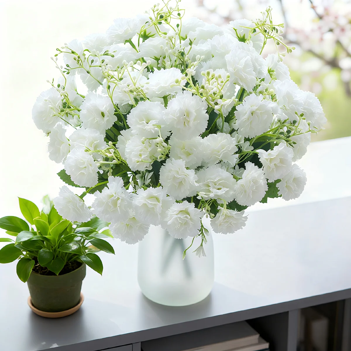 1 Stück simulierte Nelken, Frühling Indoor Home DIY Vase Outdoor Garten Dekoration, Valentinstag, Hochzeitsaison, Muttertag