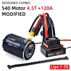 RC Moto Rocket-RC Supersonic Sensored Brushless 540 Motor and 120A ESC Combo for 1/10 RC Off-road Truggy Buggy Racing Car