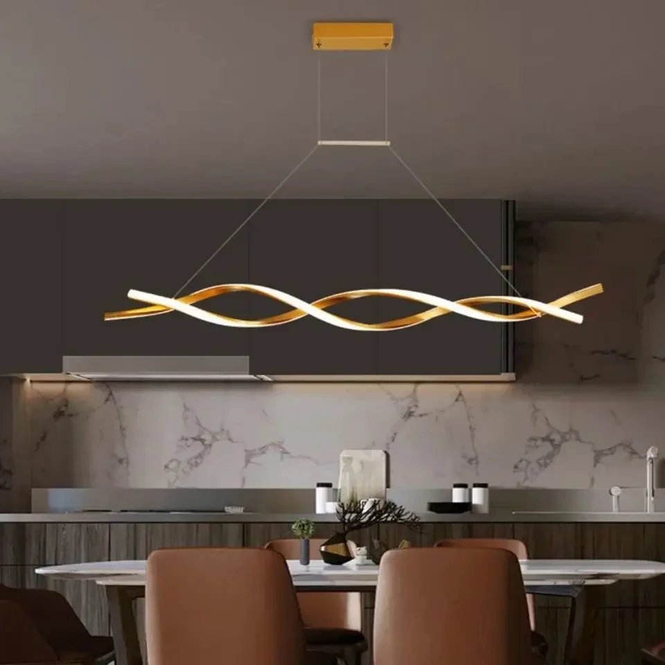 Plafonnier LED suspendu rotatif au design moderne, éclairage d'intérieur, luminaire décoratif de plafond, idéal pour une cuisine, une salle à manger ou un bureau