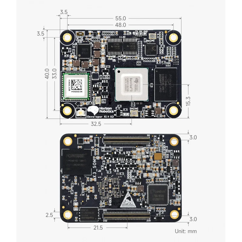 SKU-24841 Waveshare D-Robotics RDK X3 High-Performance AI Module, 5 TOPS Computing Power, Compatible with Raspberry Pi CM4, Opti