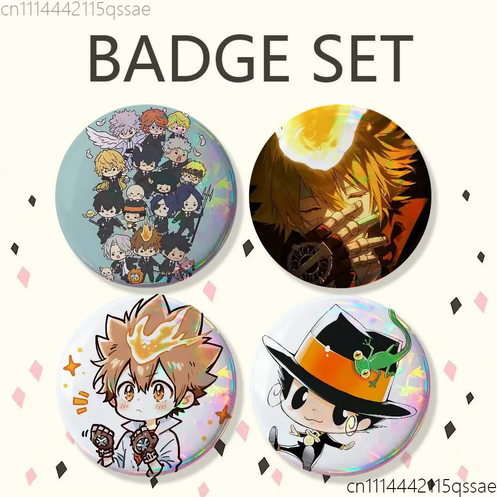 Anime Hitman R-Reborn 25/32/44/58/75mm Badges Tinplate Soft Button Pin Brooch Metal Badge Custom Accessories Hat Bag Lapel