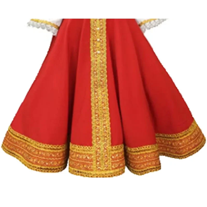 Russian Dance Girls Costume Red Sarafan National Russia Cosplay Folk Fancy Dress Kids Halloween Russian Traditional Clothing