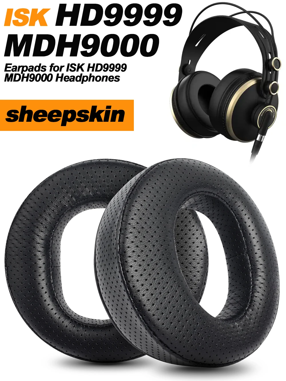 

Амбушюры для наушников ISK HD9999 MDH9000 из перфорированной овечьей кожи, с эффектом памяти, губчатые накладки